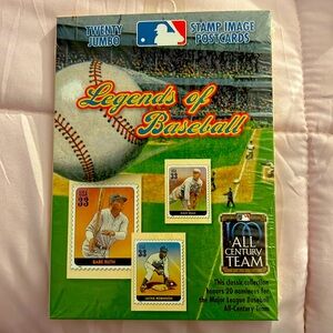Twenty Jumbo stamp image postcards Legends of Baseball